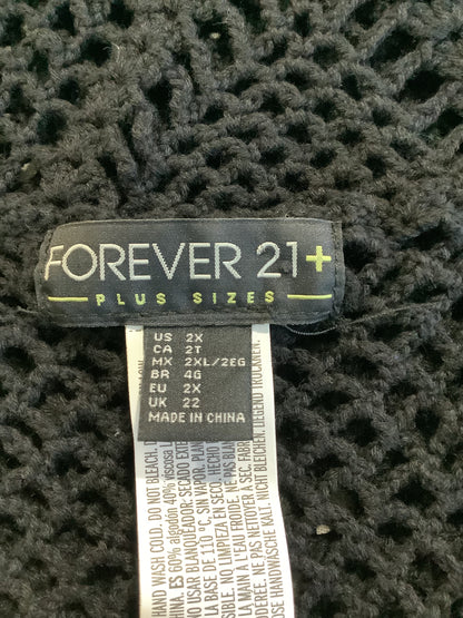 Forever 21+ Black Crochet Fringe Cover-Up Dress – Size 2X