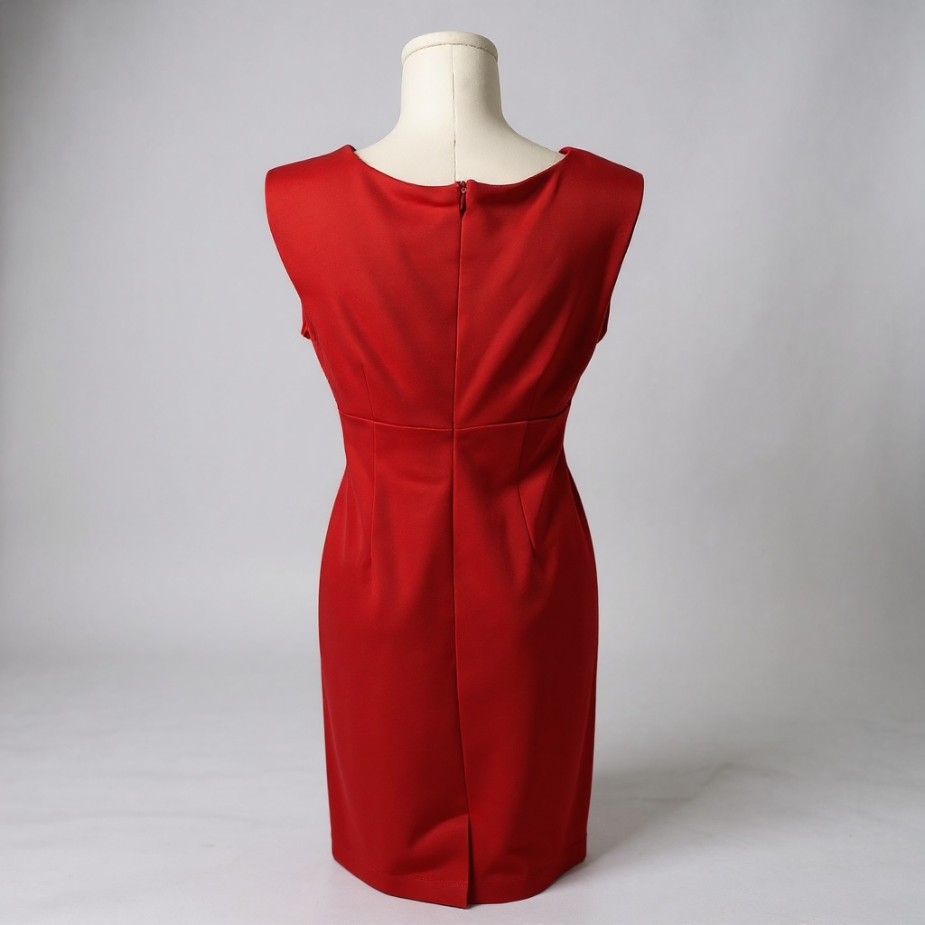 Adrienne Vittadini Red Square Neck Sheath Dress – Size