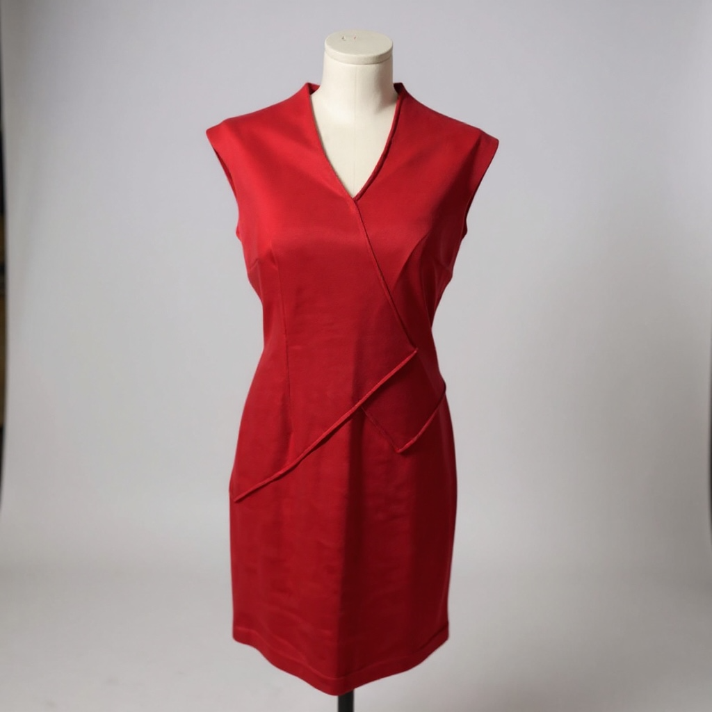 Calvin Klein Red Sleeveless Sheath Dress – Size 8