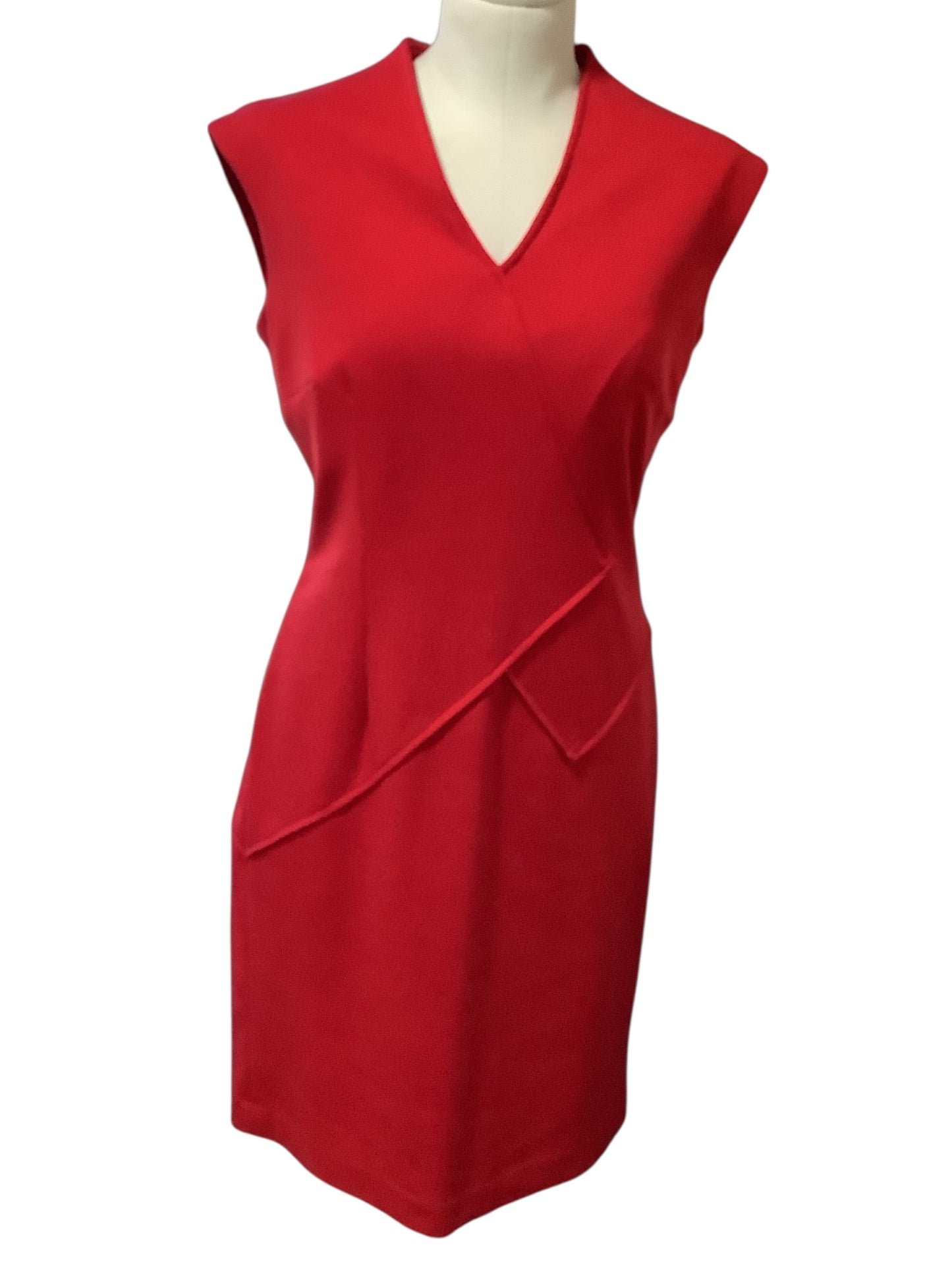 Calvin Klein Red Sleeveless Sheath Dress – Size 8