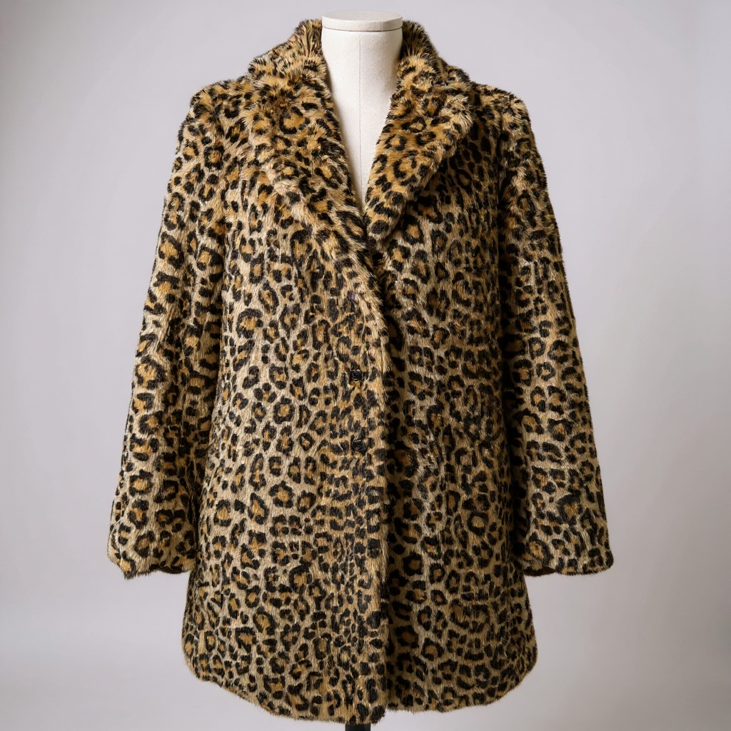 Forever 21 Faux Fur Leopard Print Coat – Size M