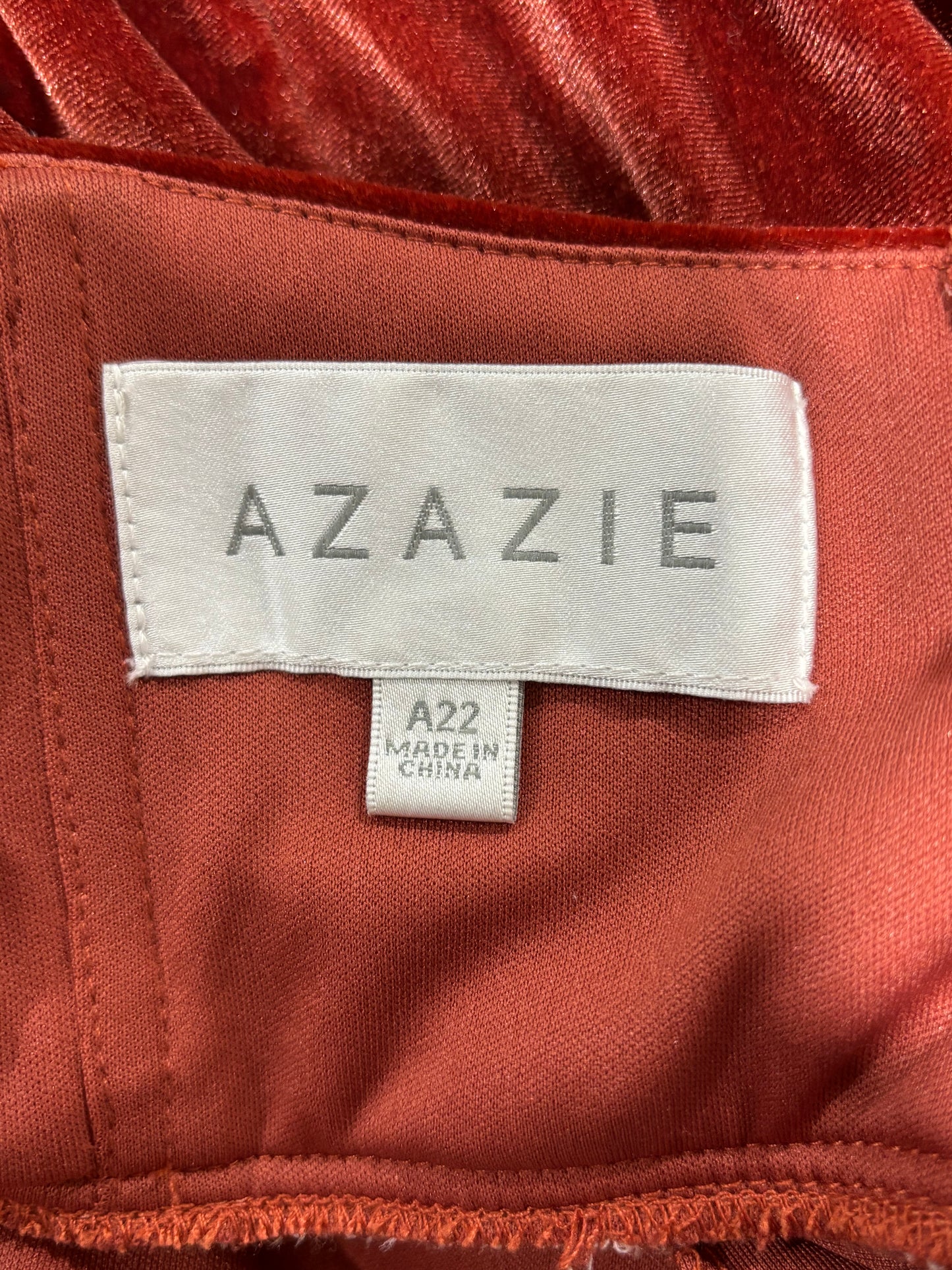 Azazie Sora Velvet A-Line Gown with Slit – Size A22