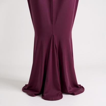 Elegant Off-Shoulder Deep Purple Gown