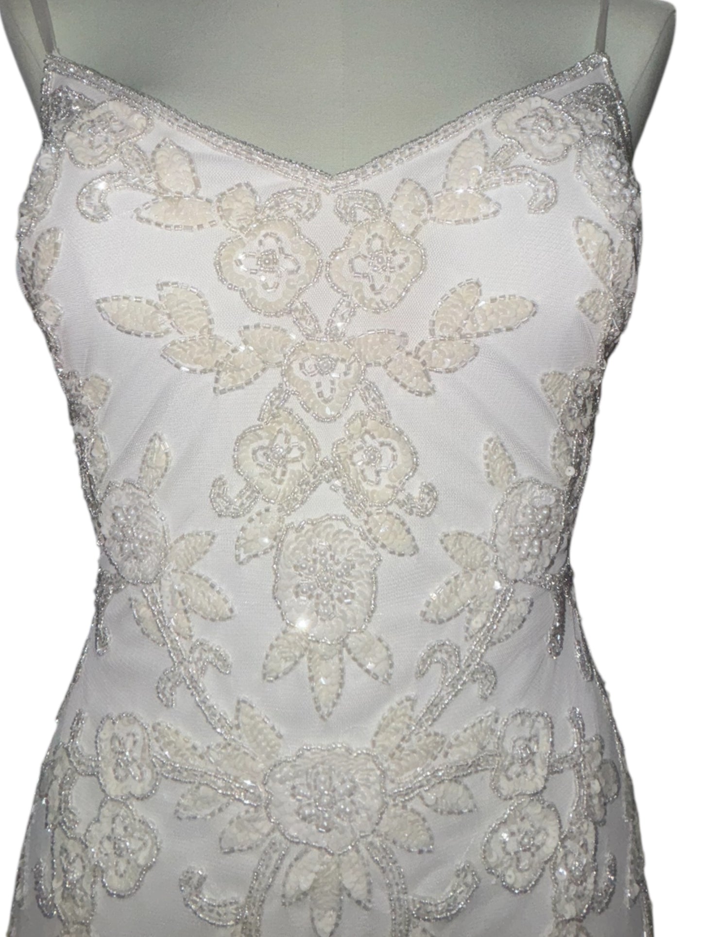 David's Bridal Vintage-Inspired Beaded Wedding Gown