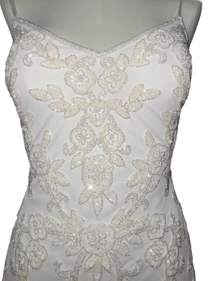 David's Bridal Vintage-Inspired Beaded Wedding Gown