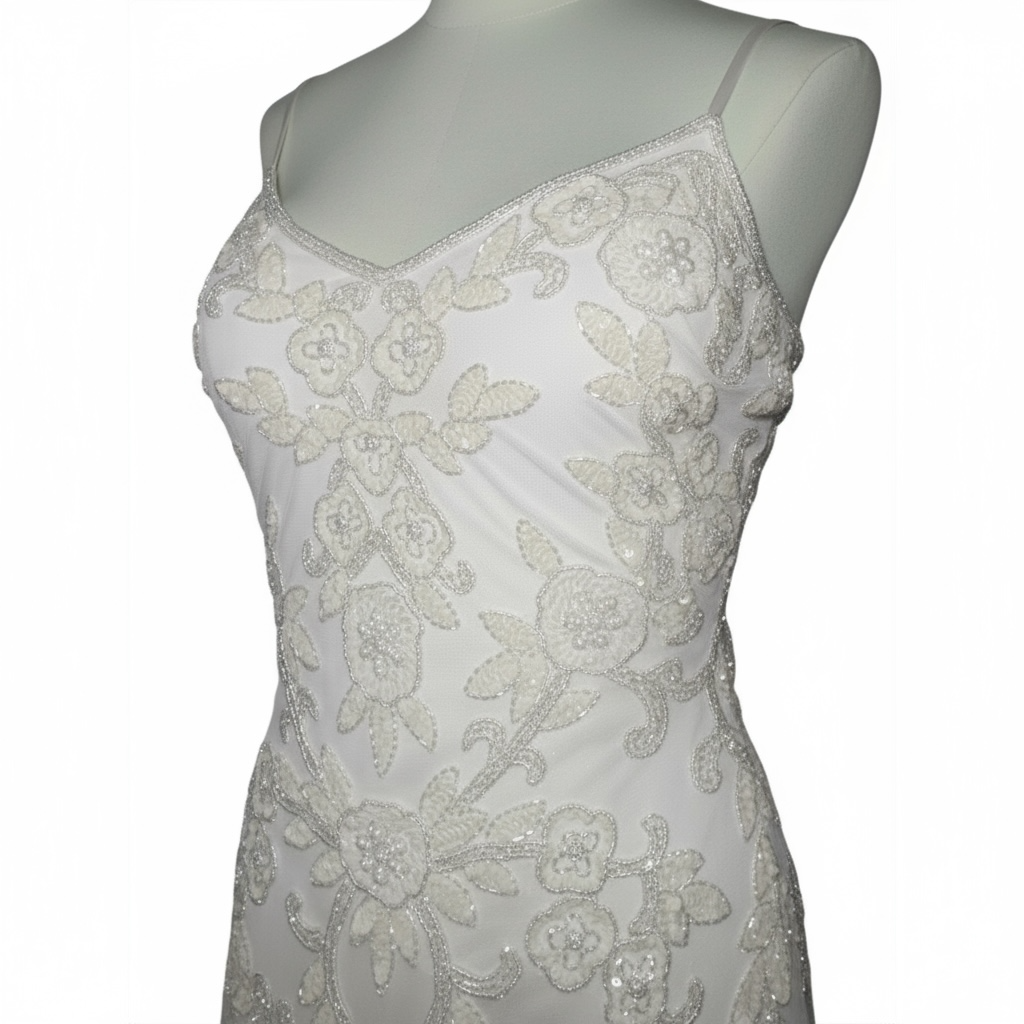 David's Bridal Vintage-Inspired Beaded Wedding Gown