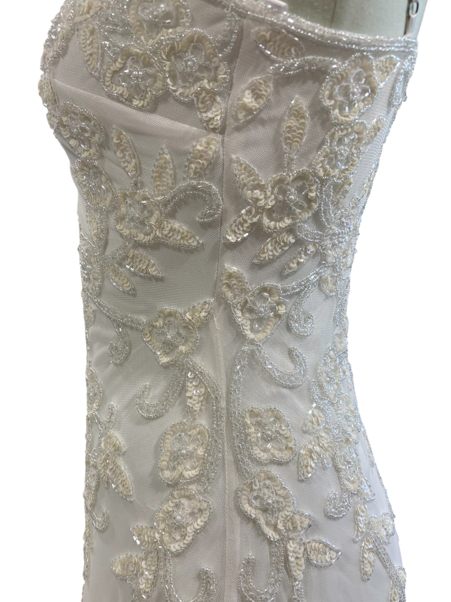 David's Bridal Vintage-Inspired Beaded Wedding Gown