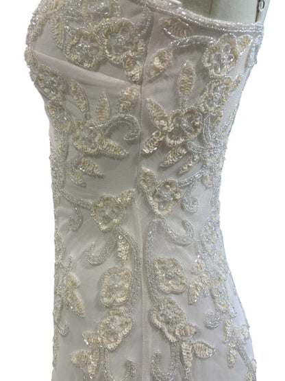 David's Bridal Vintage-Inspired Beaded Wedding Gown