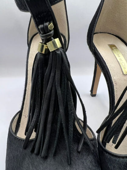 Louise Et Cie Black Fringe Heels (Size 8)