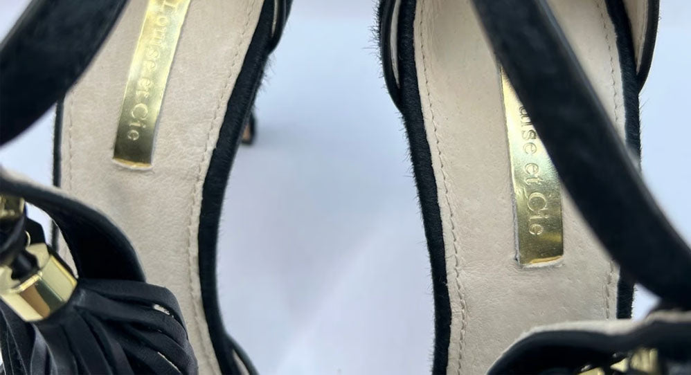 Louise Et Cie Black Fringe Heels (Size 8)