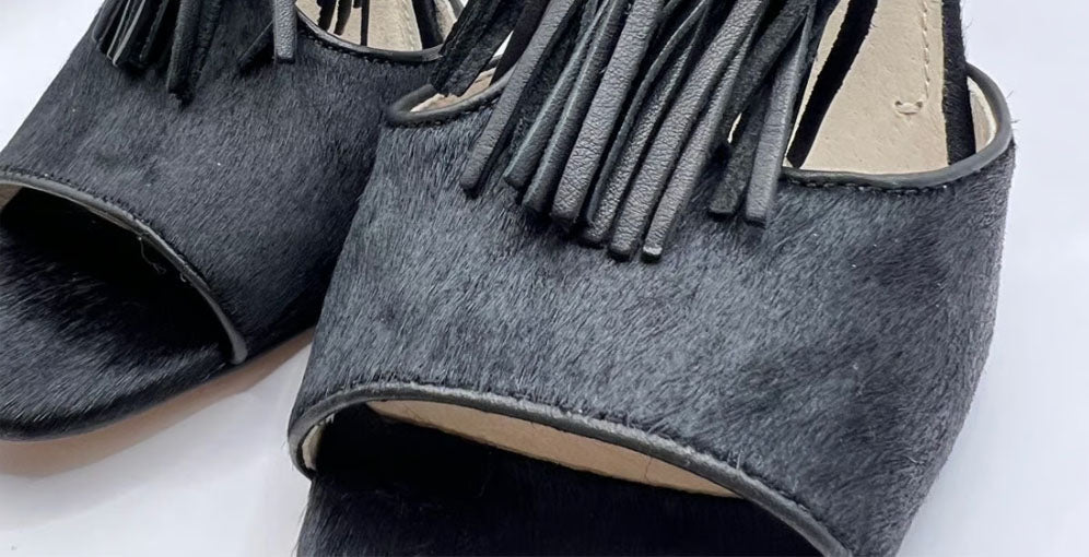 Louise Et Cie Black Fringe Heels (Size 8)