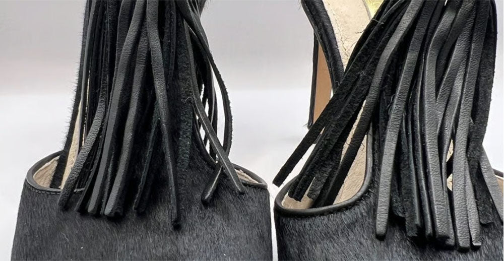 Louise Et Cie Black Fringe Heels (Size 8)