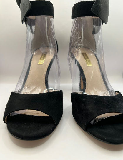 Louise et Cie Black Bow Suede Heels (Size 8)