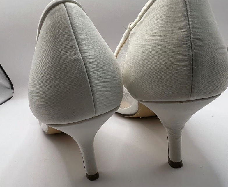 Nina Ivory Kitten Heels, Size 8