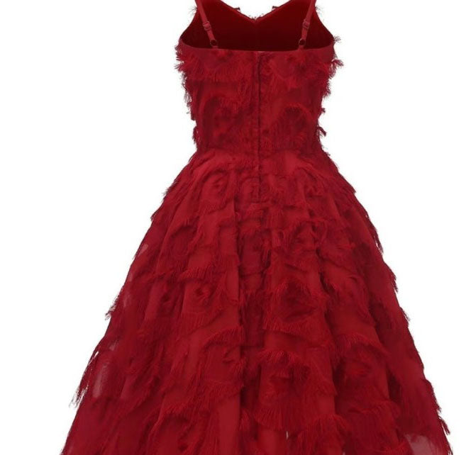 Red Fringe Cocktail Dress