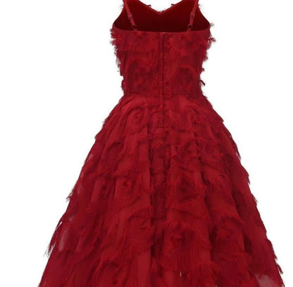 Red Fringe Cocktail Dress